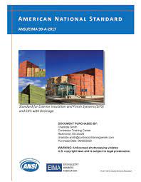 ANSI/EIMA 99-A-2017: Standard for Exterior Insulation and Finish Systems (EIFS) and EIFS with Drainage, 2017, ANSI/EIMA